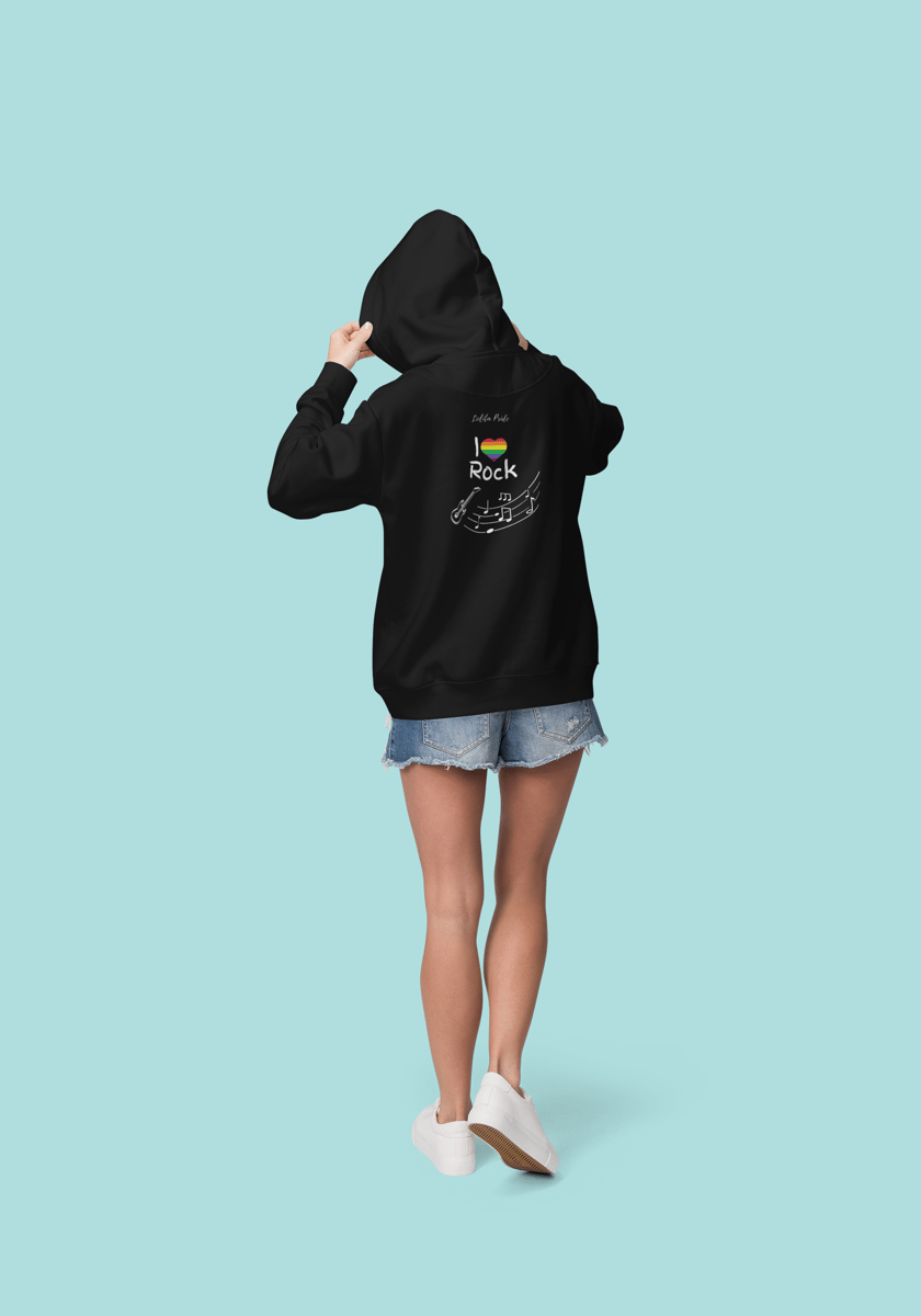 Nome do produto: Moletom Com Zíper Unissex I Love Rock Pt