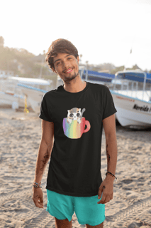 T-Shirt Quality Gato na Caneca