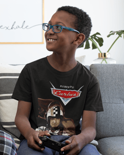 Camiseta infantil 'Relâmpago Carlinhos'