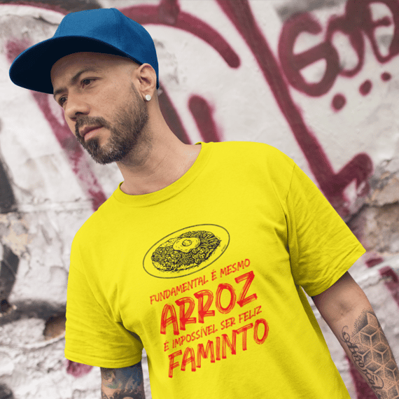 Camiseta 'é impossível ser feliz faminto' 
