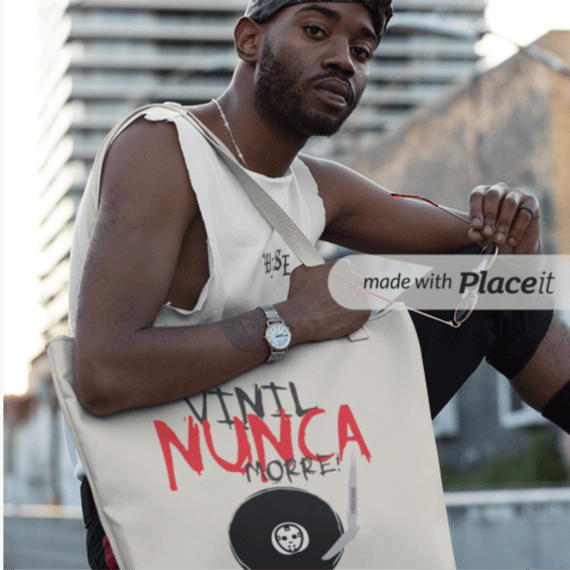 Ecobag vinil nunca morre! 46X38cm