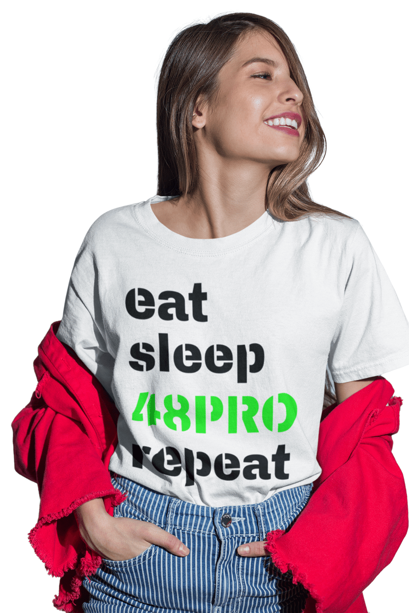 Nome do produto: T-SHIRT QUALITY - EAT, SLEEP, 48PRO, REPEAT - 48 PRO ORIGINAL LIFESTYLE