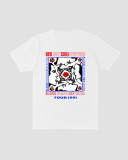 Nome do produtoCamiseta Red Hot Chili Peppers Tour 1991 Mind The Gap Co.
