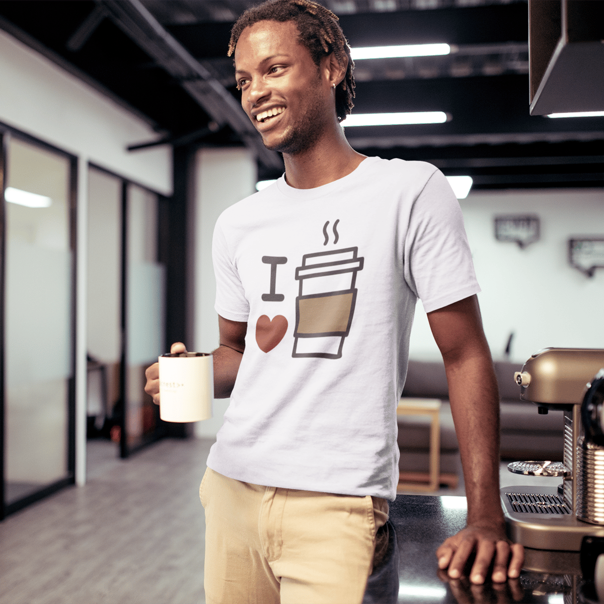 Nome do produto: Camiseta Masculina Café - I Love Coffe
