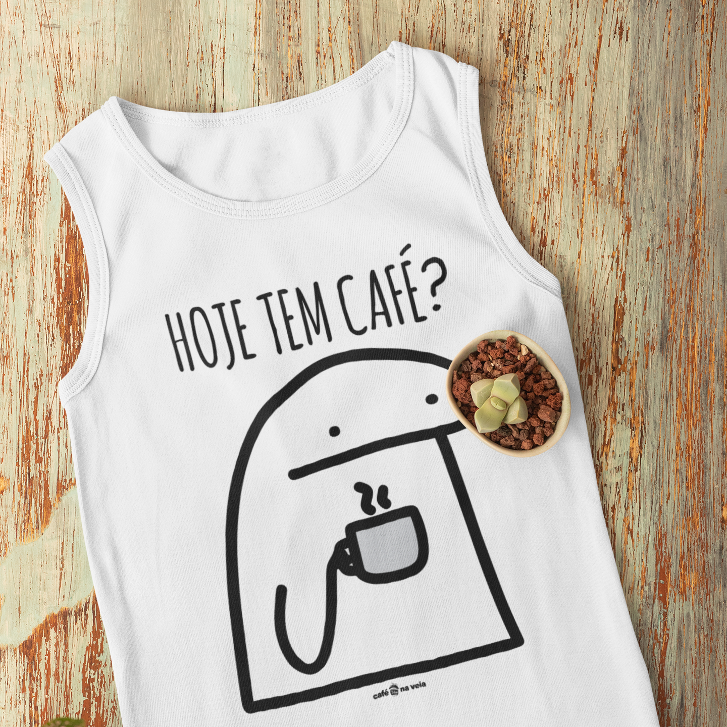 Camiseta Regata Café - Hoje tem café?