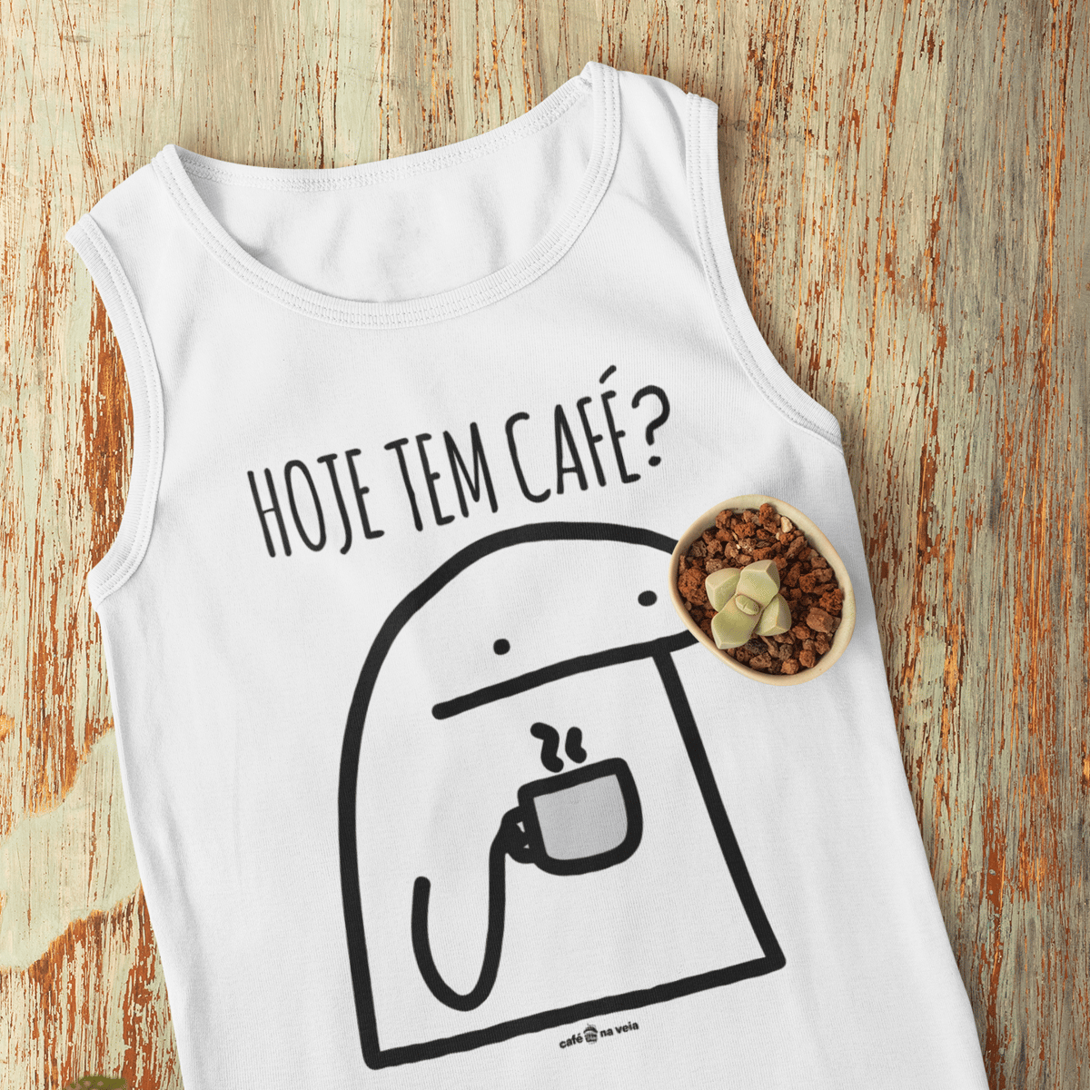 Nome do produto: Camiseta Regata Café - Hoje tem café?