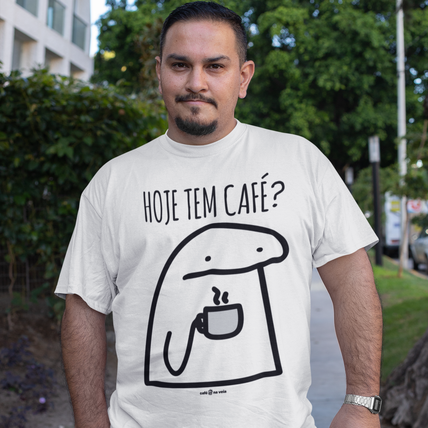 Camiseta Plus Size Café - Hoje tem café?