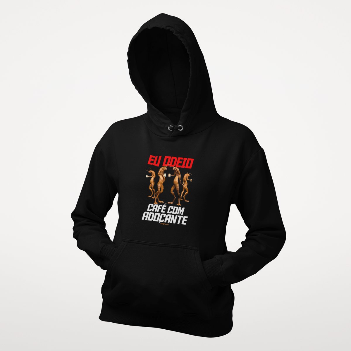 Nome do produto: Moletom Canguru Café - Eu odeio café com adoçante