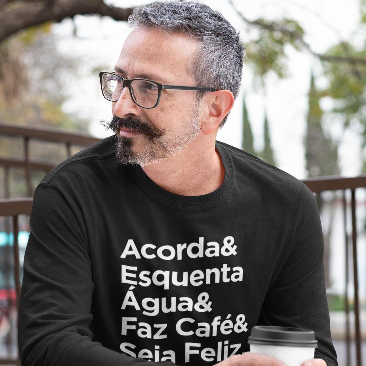 Nome do produto: Moletom Café - Acorda&EsquentaÁgua&FazCafé&SejaFeliz.