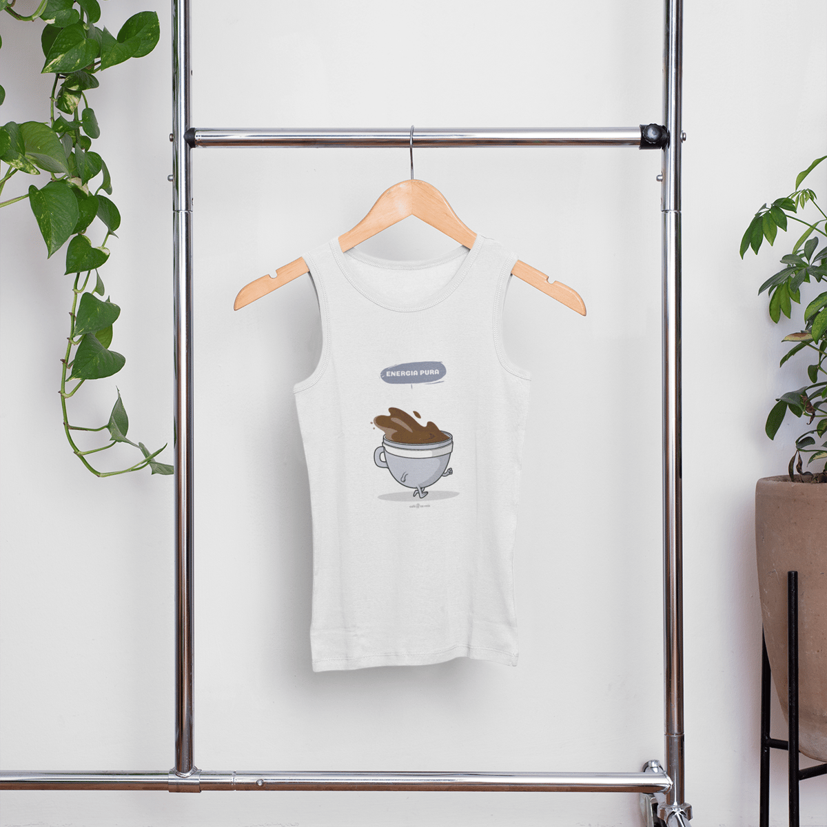 Nome do produto: Camiseta Regata Café - Energia pura