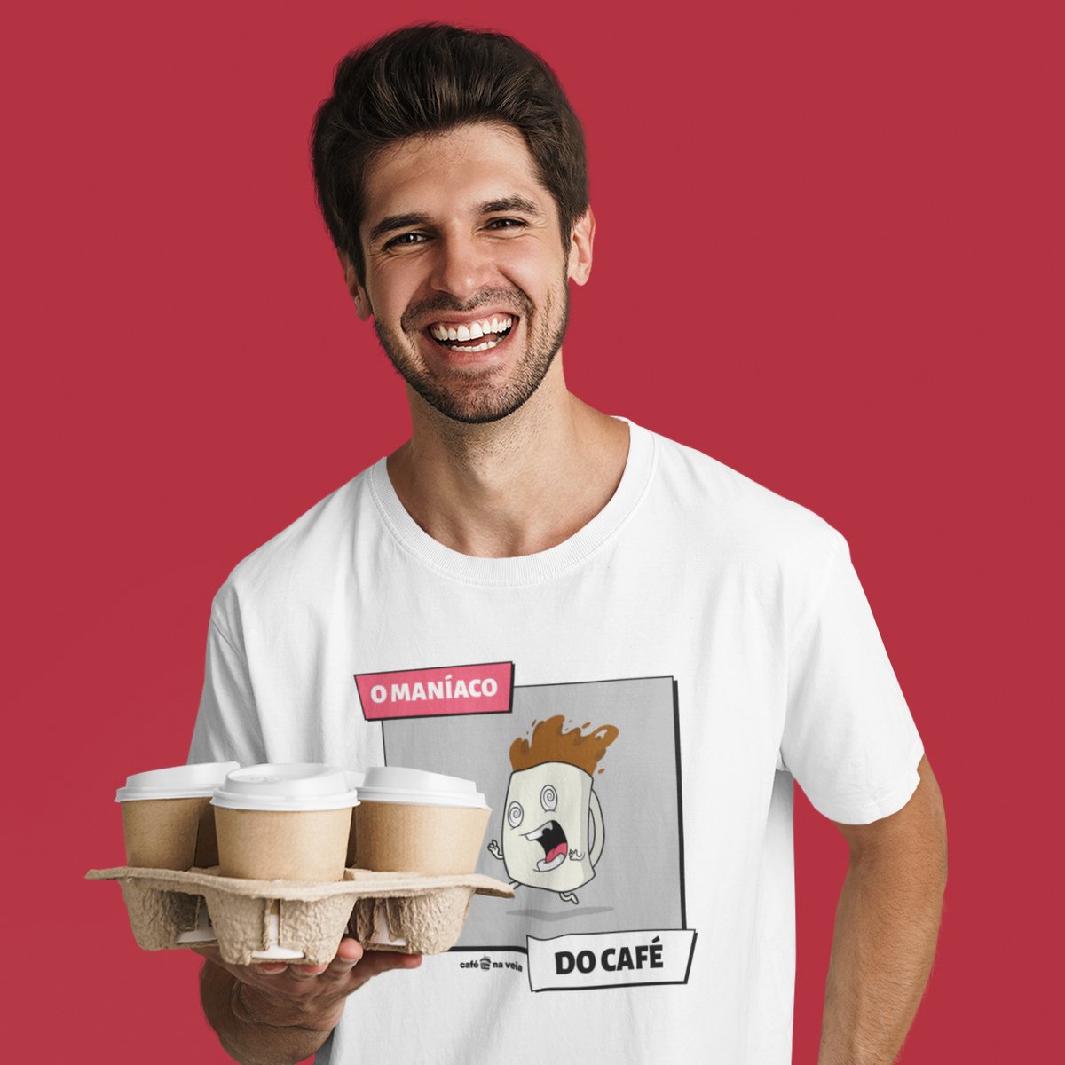 Nome do produto: Camiseta Masculina Café - O Maníaco do café