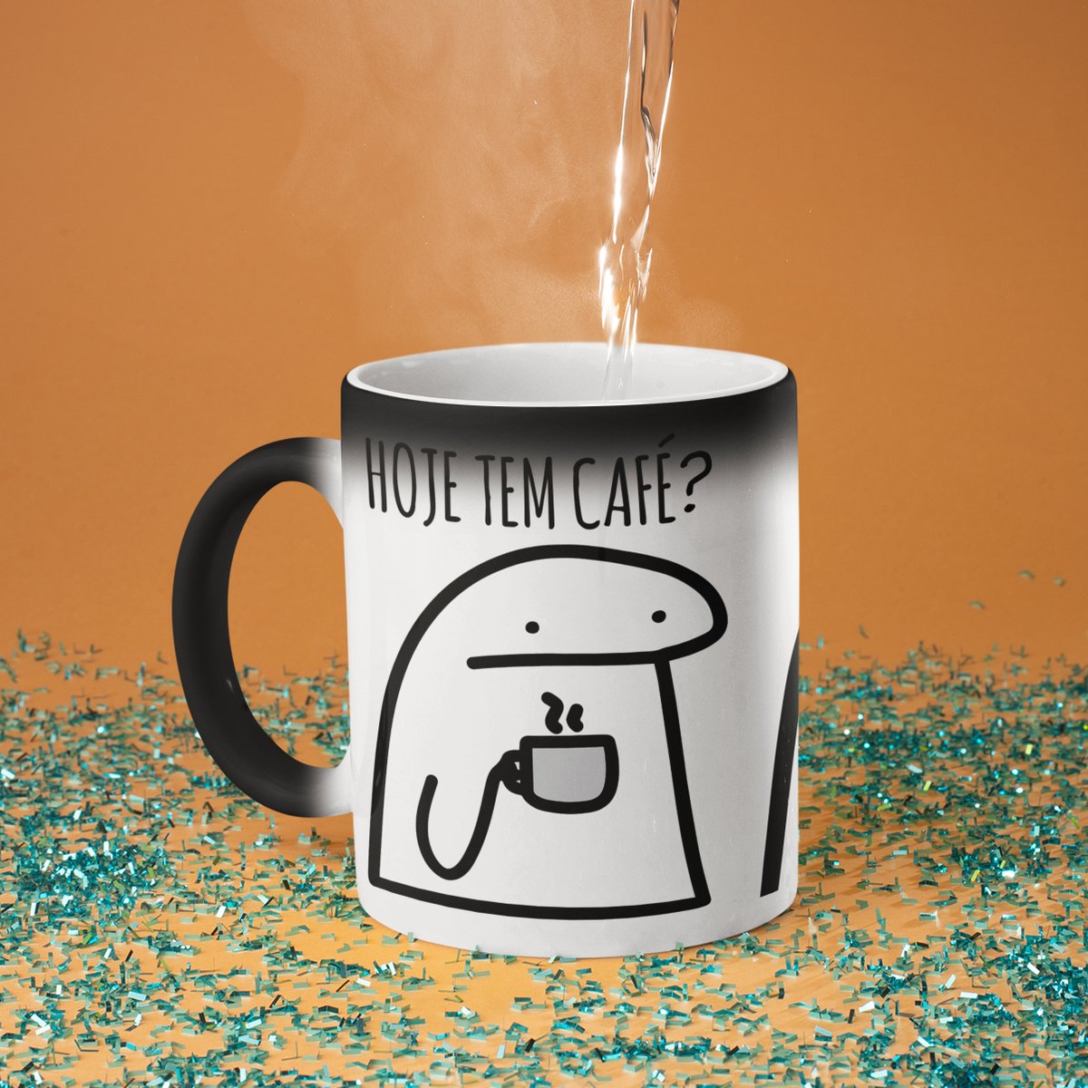 Nome do produto: Caneca Mágica Café - Hoje tem café?