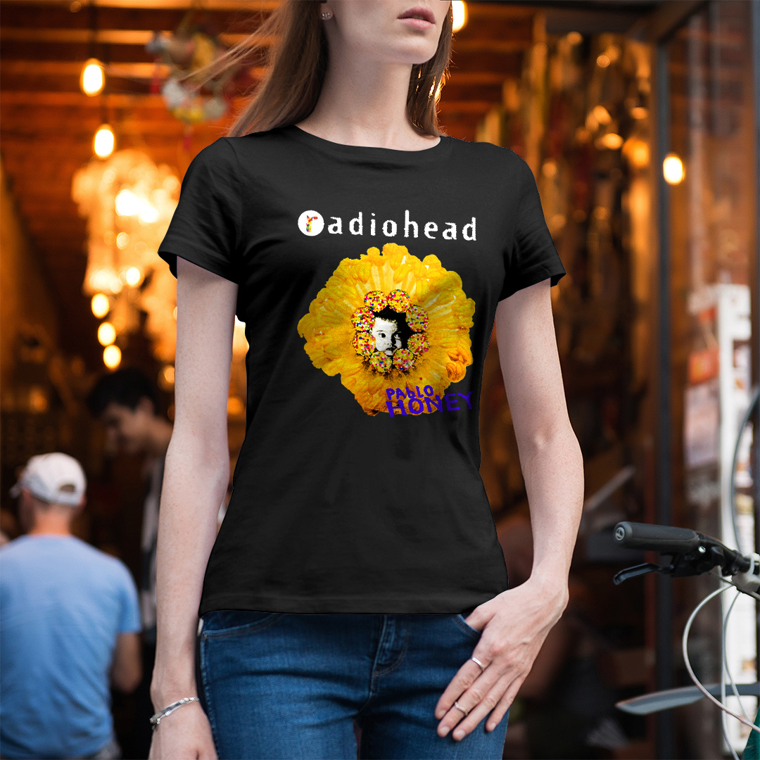 Nome do produto: Baby Look Radiohead - Pablo Honey - Logo Branco