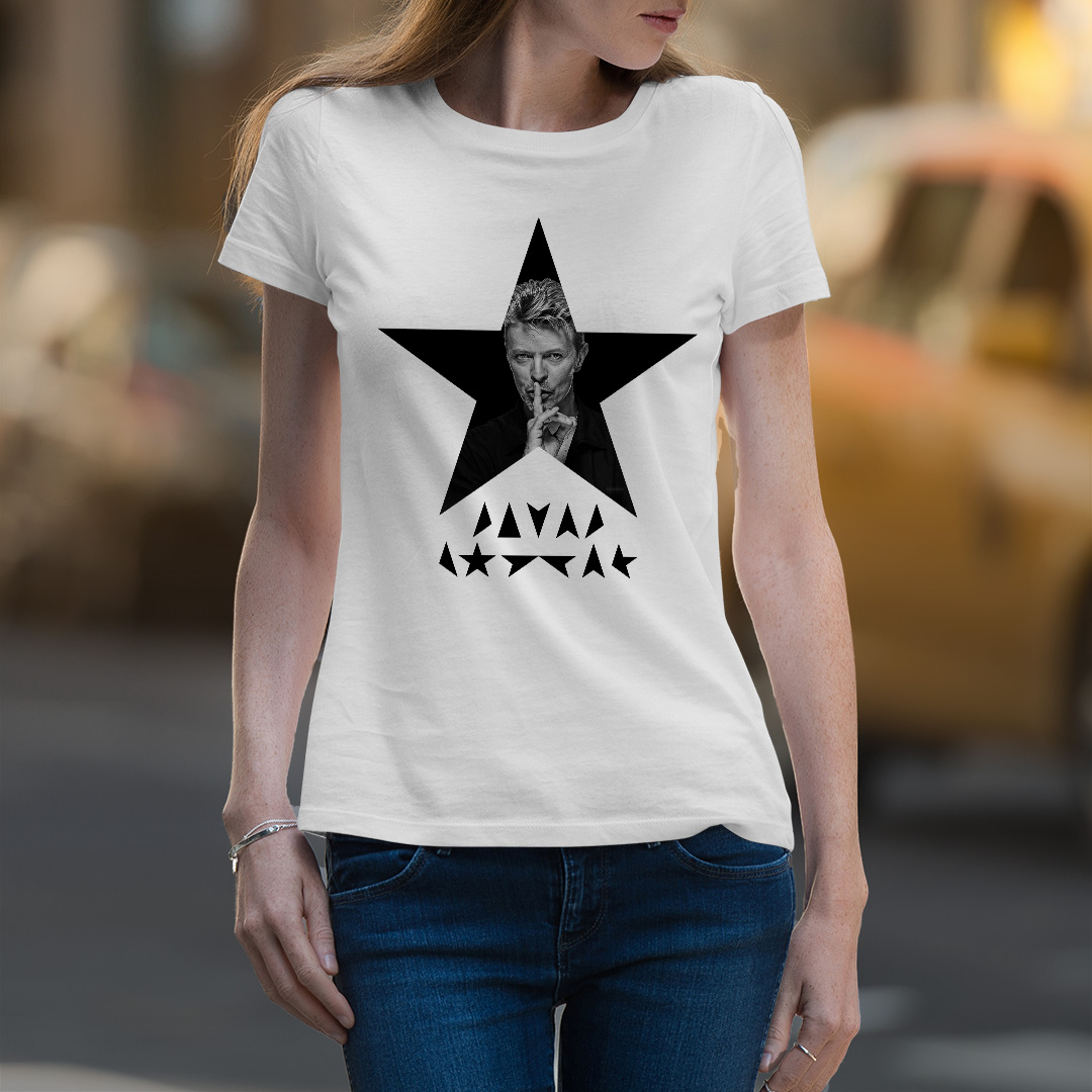 Nome do produto: Baby Look David Bowie - Black Star
