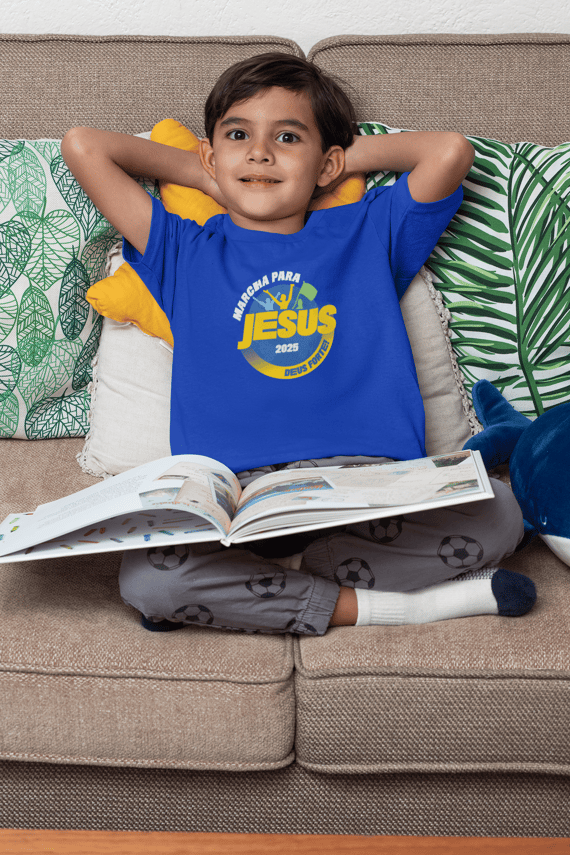 Camiseta Kids Unissex | Marcha Para Jesus 2025 (10 a 14 anos) - Frente