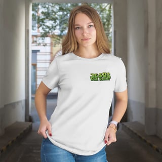Nome do produto Camiseta Retro Faith – Jesus Salva / Ele Virá! - 100% algodão (Estampa - Frente e Verso) Unissex