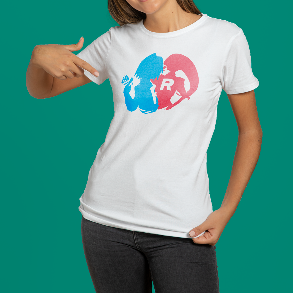 CAMISETA BABY LONG Encrenca em Dobro Equipe Rocket