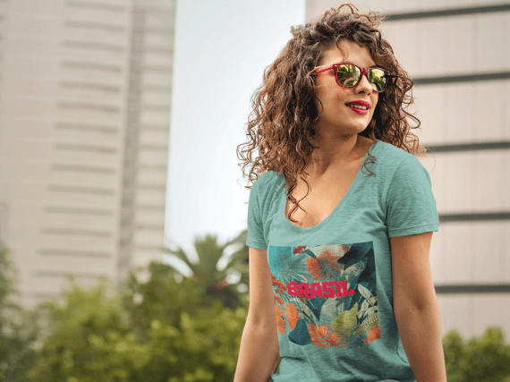 Camiseta Baby Long do Brasil Tropical 1