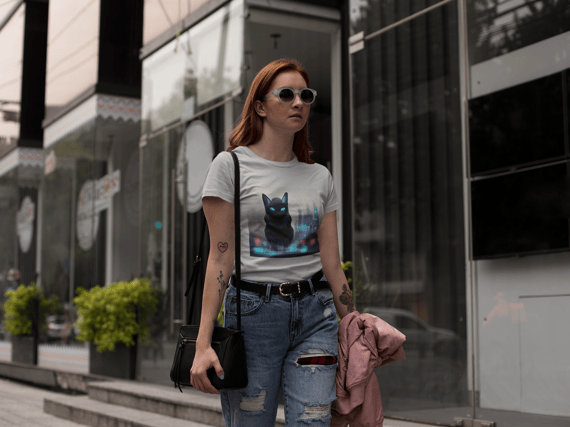 Blusa Baby Long Gato Preto