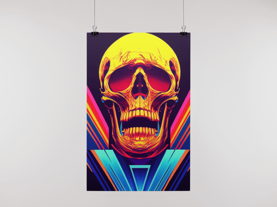 Poster Caveira Rock Vintage