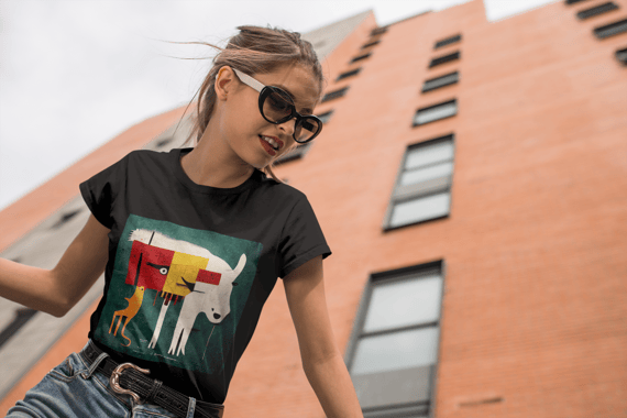 Camiseta Baby Long Geometrica