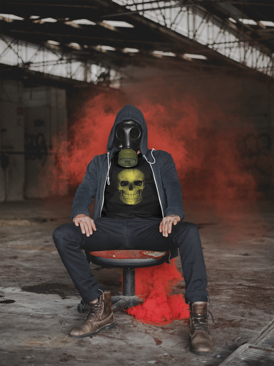 Nome do produto: Camiseta Plus Caveira Amarela