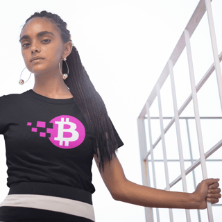 Nome do produto Baby Look Bitcoin Pink Blocks BTC046-BQ