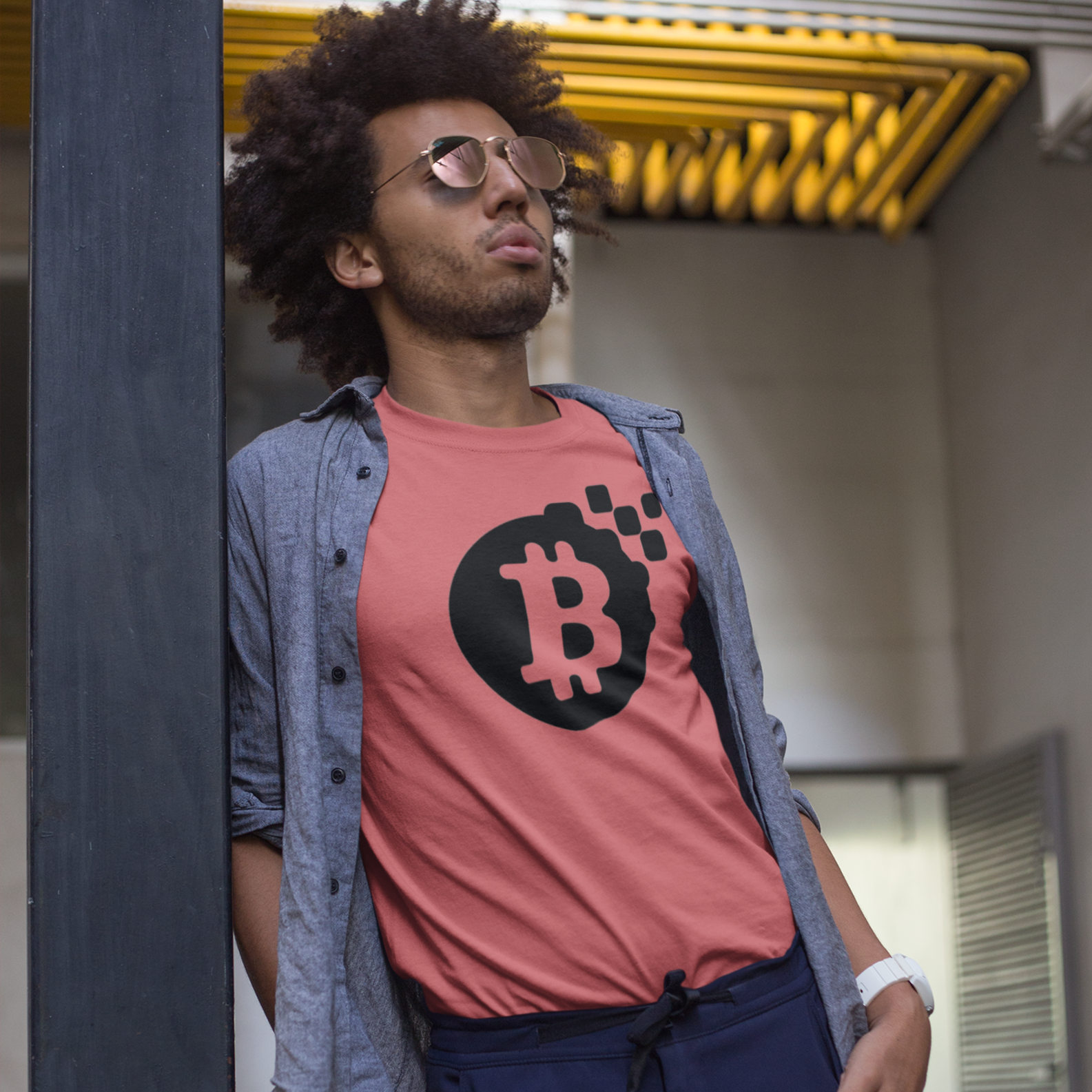 Camiseta Estonada Bitcoin Blocks BTC036-CE