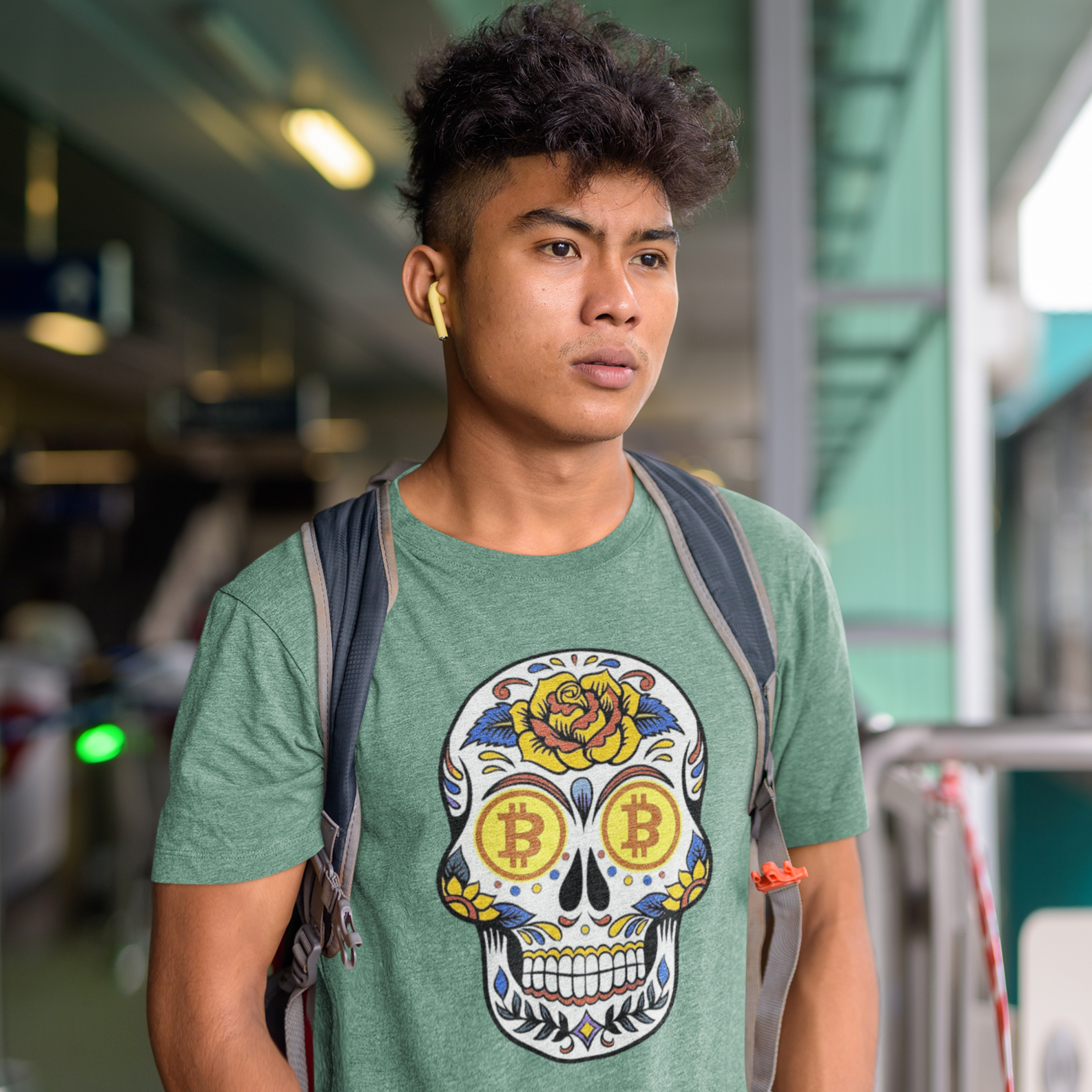 Camiseta Estonada Bitcoin Skull BTC029-CE