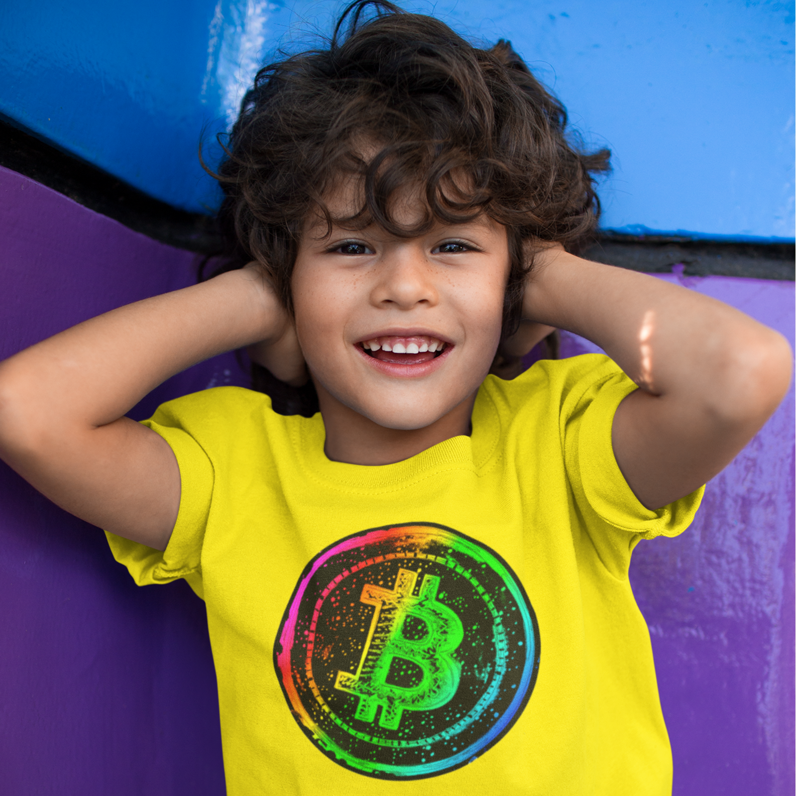 Camiseta Infantil Bitcoin Rainbow BTC043-CI