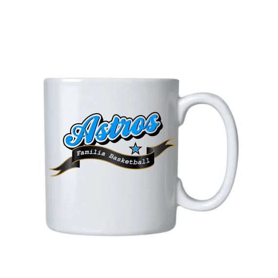 Caneca Branca Cerâmica Astros Basketball Logo Alternativo