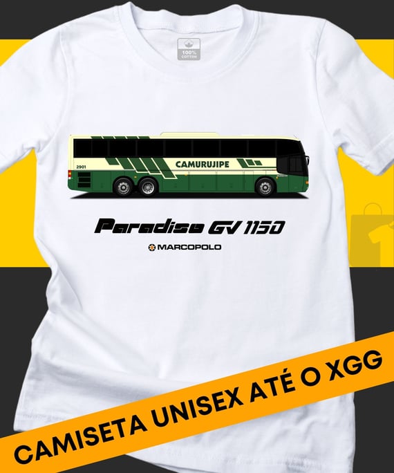 CAMISETA ÔNIBUS AUTO VIAÇÃO CAMURUJIPE MARCOPOLO GV 1150 SCANIA K113TL