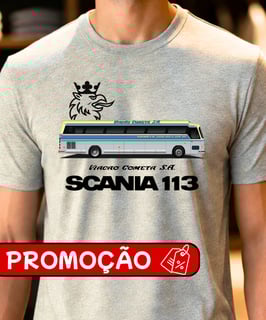 PROMOÇÃO CAMISETA ÔNIBUS COMETA O REI DAS ESTRADAS FLECHA AZUL SCANIA 113