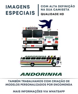 Nome do produto CAMISETA ÔNIBUS VIAÇÃO ANDORINHA MONOBLOCO MERCEDES BENZ O-355