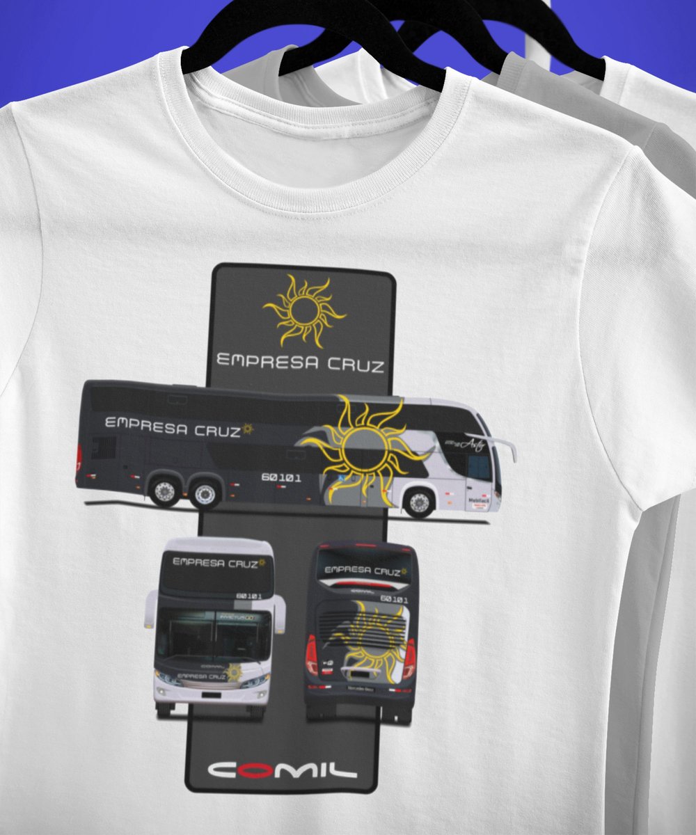 Nome do produto: CAMISETA ÔNIBUS EMPRESA CRUZ COMIL CAMPIONE DD