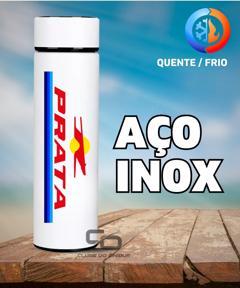 Nome do produto: GARRAFA TÉRMICA EXPRESSO DE PRATA LOGOTIPO
