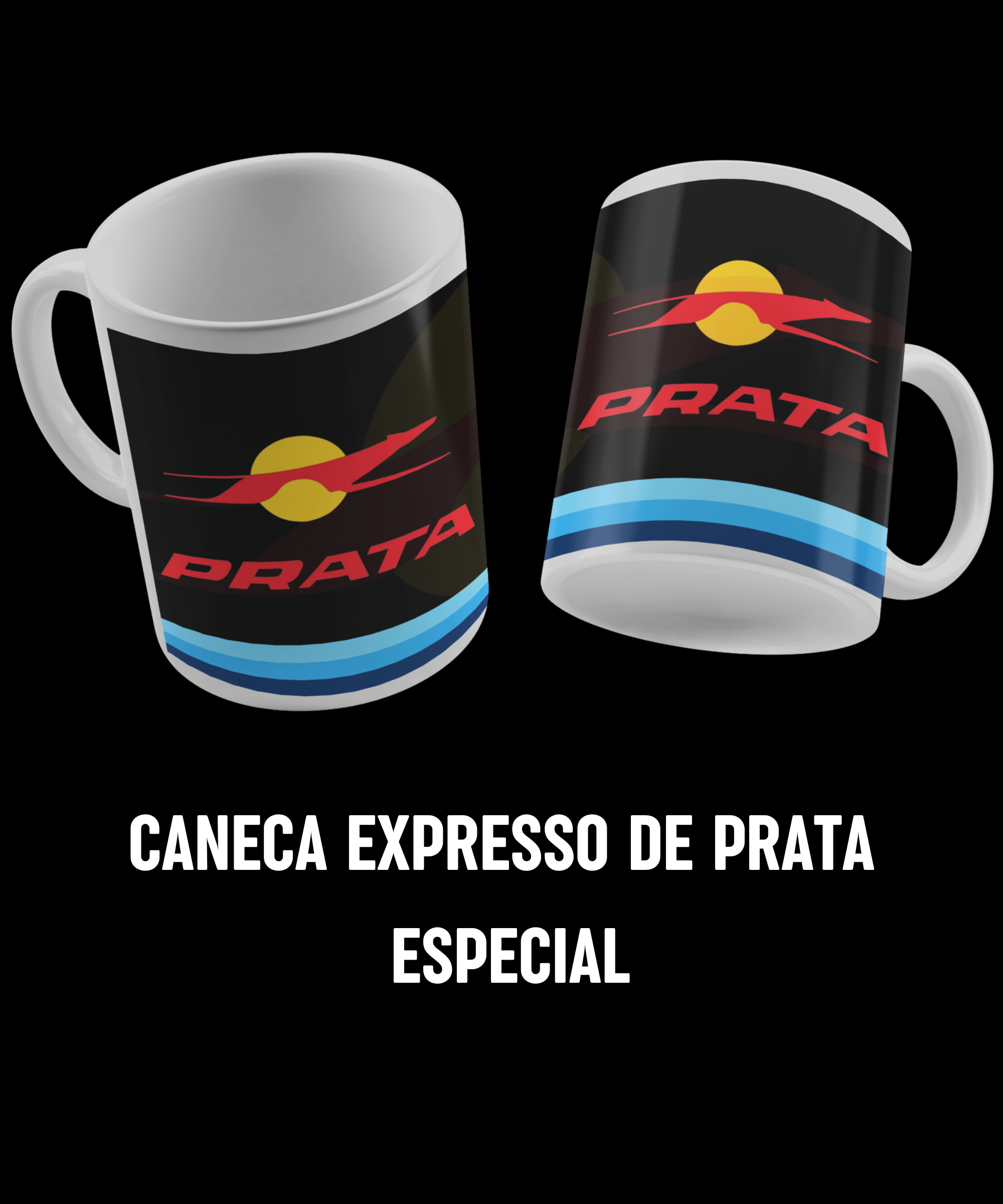 CANECA EXPRESSO DE PRATA ESTILIZADA 