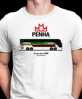 CAMISETA DESENHO DE ÔNIBUS PENHA RETRÔ BUSSCAR VISSTA BUSS DD 