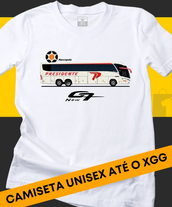 CAMISETA ÔNIBUS VIAÇÃO PRESIDENTE MARCOPOLO NEW G7