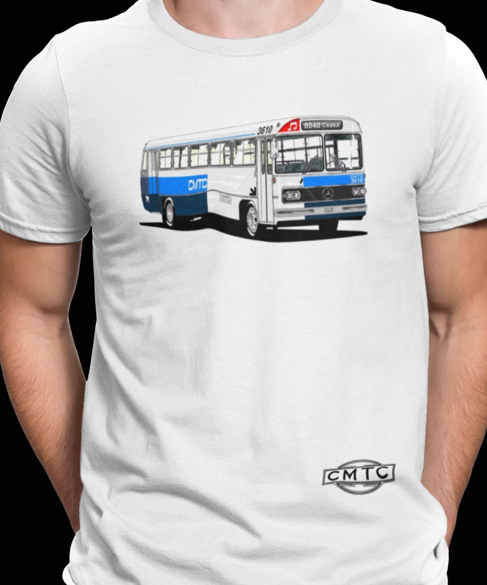 Nome do produto: CAMISETA ÔNIBUS CMTC MOVIDO A GÁS METANO LINHA 8040 CEASA 