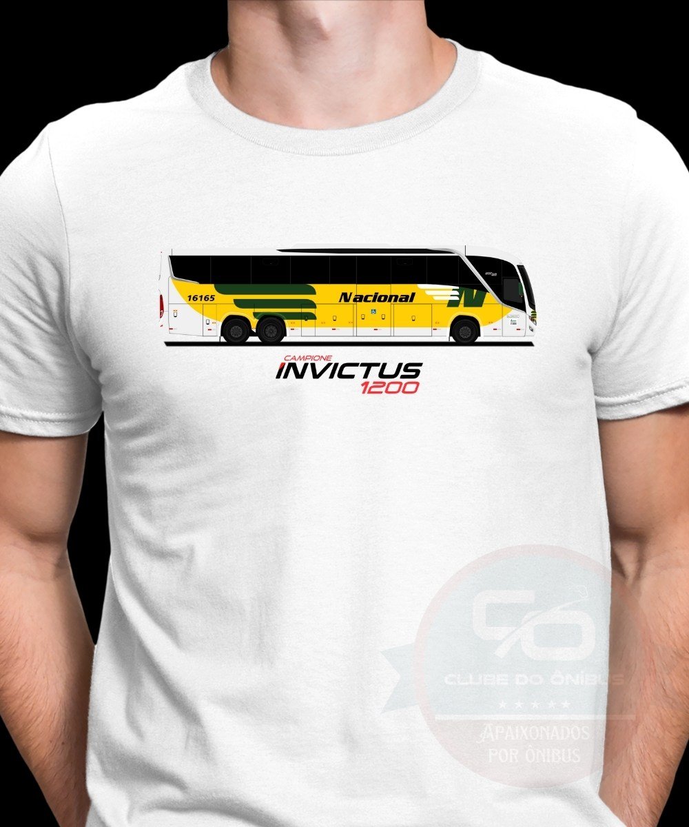Nome do produto: CAMISETA ÔNIBUS VIAÇÃO NACIONAL COMIL CAMPIONE INVICTUS 1200