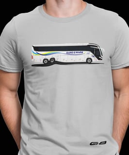 CAMISETA ÔNIBUS VIAÇÃO OURO E PRATA MARCOPOLO G8