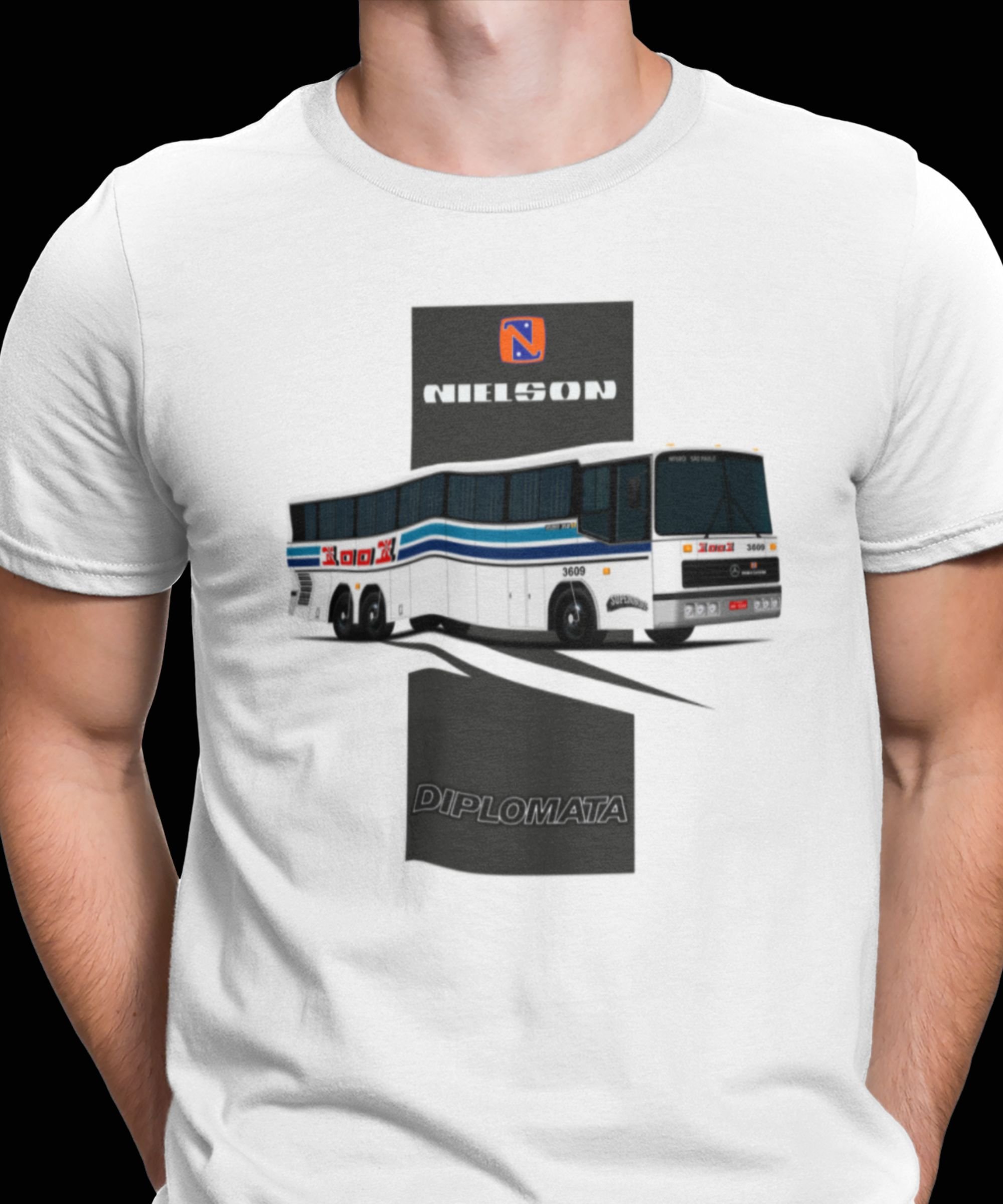 CAMISETA ÔNIBUS AUTO VIAÇÃO 1001 NIELSON DIPLOMATA DESENHO 3D HD