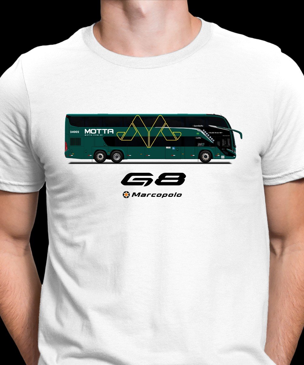 CAMISETA ÔNIBUS VIAÇÃO MOTTA MARCOPOLO G8 DD 