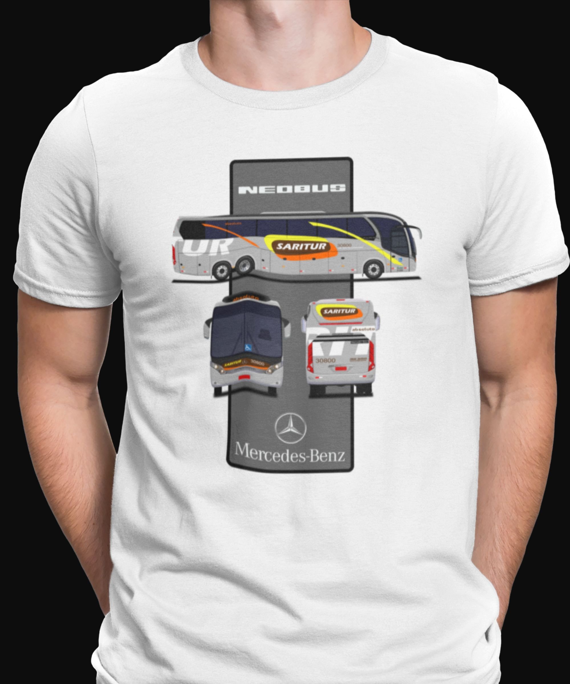 CAMISETA ÔNIBUS SARITUR NEOBUS NEW ROAD 3 FACES