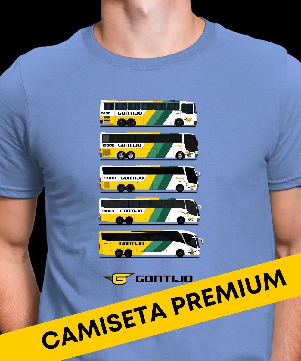 CAMISETA EVOLUÇÃO FROTA DE ÔNIBUS GONTIJO MALHA PREMIUM