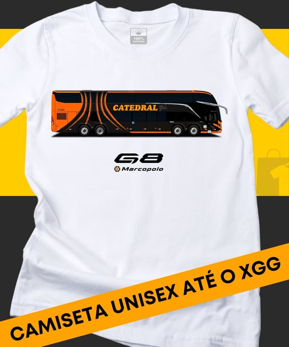 CAMISETA ÔNIBUS VIAÇÃO CATEDRAL BLACK MARCOPOLO G8