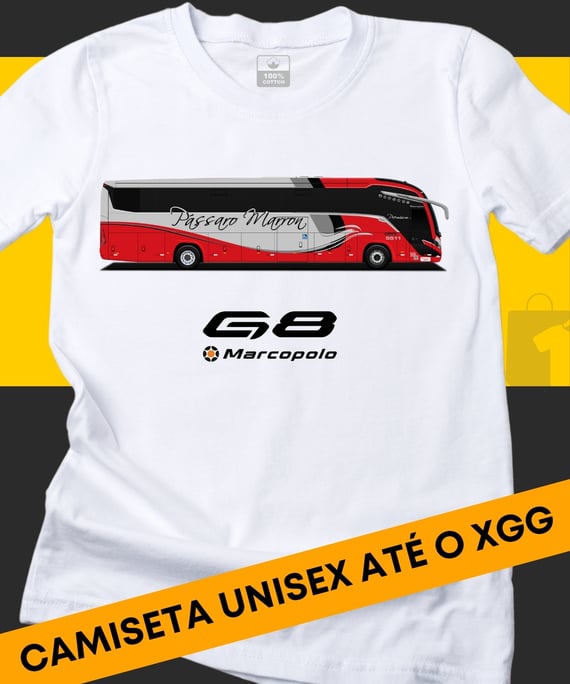 CAMISETA ÔNIBUS PÁSSARO MARRON MARCOPOLO G8
