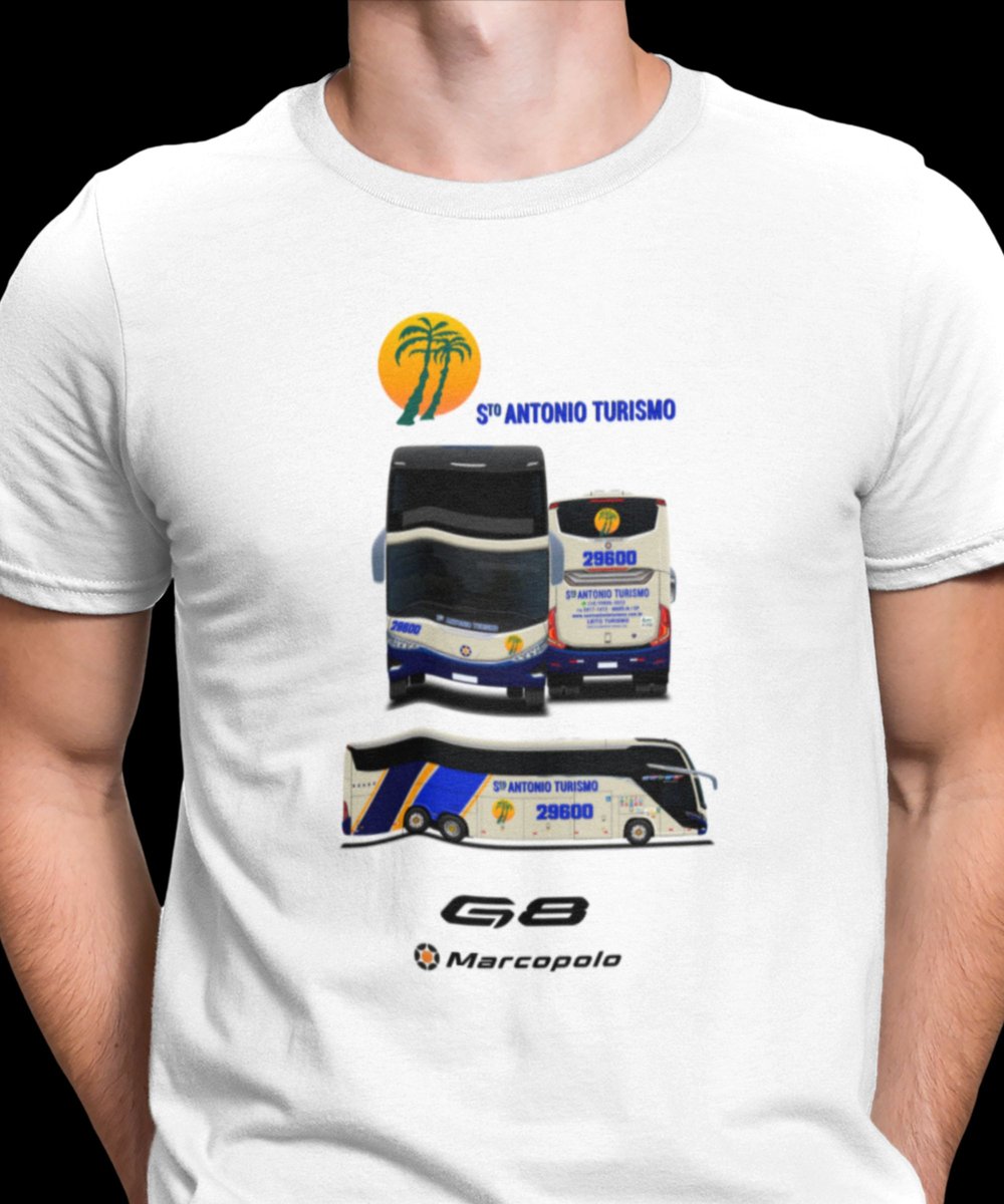 Nome do produto: CAMISETA ÔNIBUS SANTO ANTÔNIO TURISMO MARCOPOLO G8