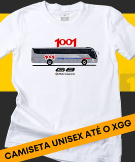 CAMISETA ÔNIBUS MARCOPOLO G8 AUTO VIAÇÃO 1001